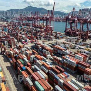 August 22, 2025, Hong Kong, Hong Kong, Hong Kong: An aerial photograph showing a general view of cargo shipping containers at the Hong Kong Port on August 22, 2025 in Hong Kong. (Credit Image: © Vernon Yuen/Nexpher Images via ZUMA Press Wire)
